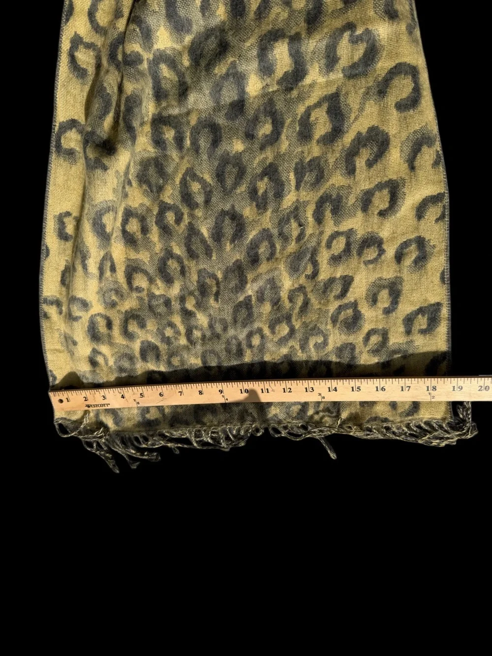 Leopard Reversible Scarf Animal Print Black Yellow Cheetah